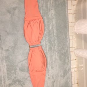 Peach strapless bikini top